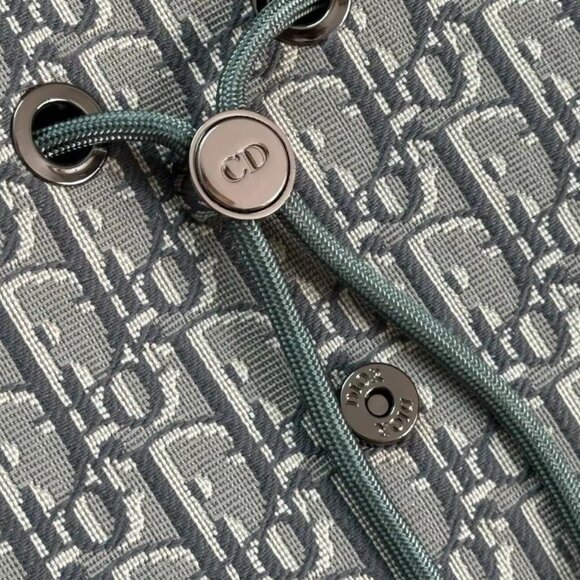 DIOR printed magnetic buckle closure backpack dark grey - Picture 7 of 9